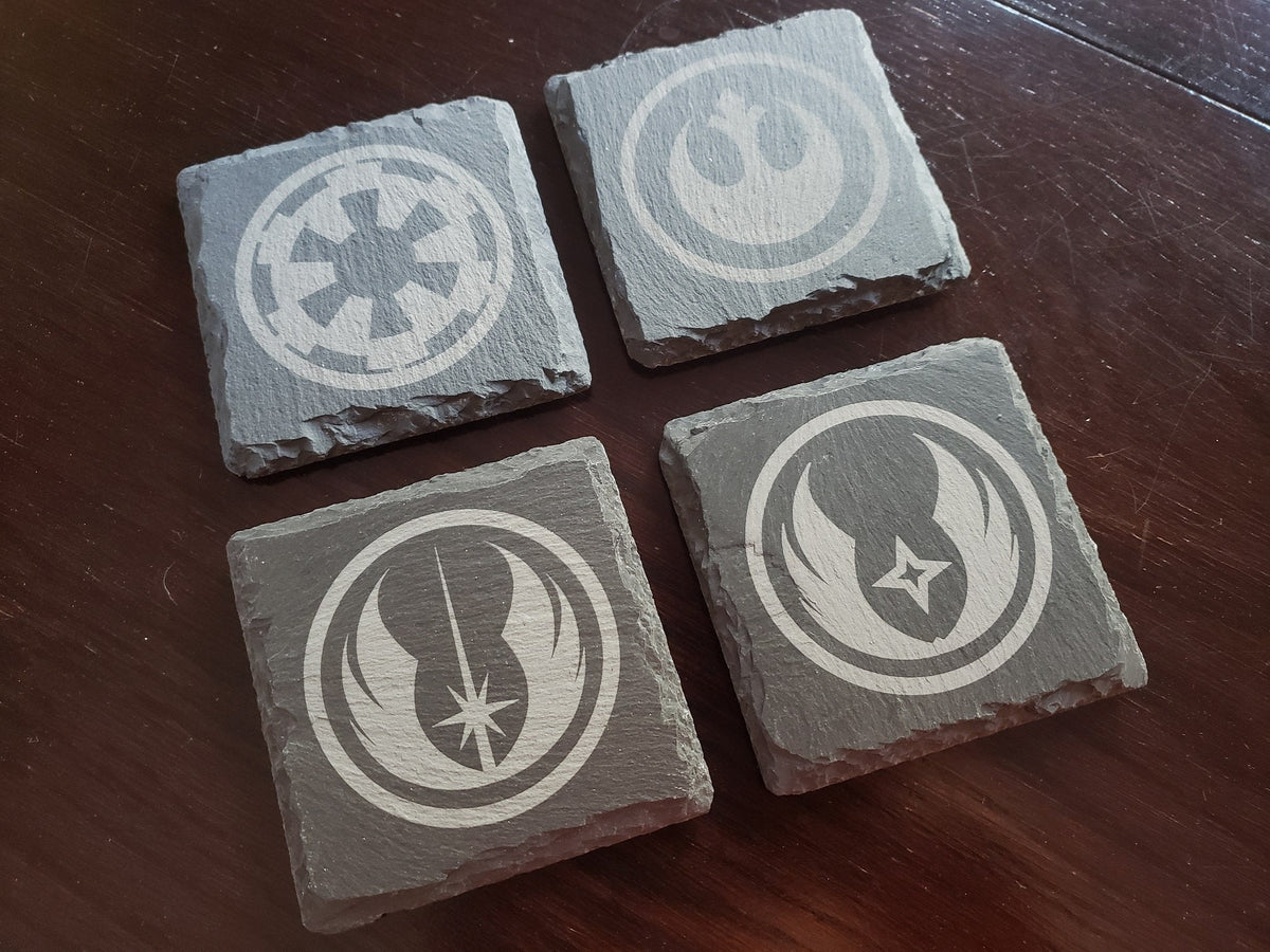 set of 4 Star wars themed slate coasters – QuestDesignCanada