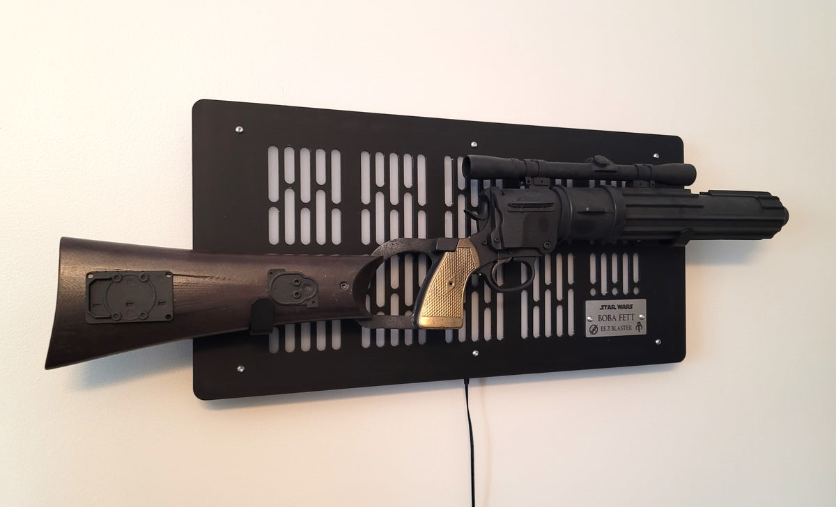 Boba Fett Ee-3 Blaster Wallmount Display Stand With Led Lights And Ide 