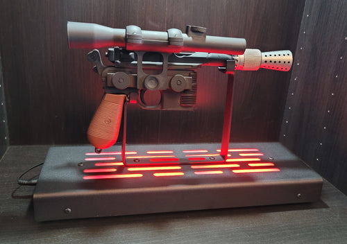 DL-44 tabletop Blaster Display stand Black finish with LED lights