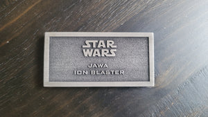 jawa ion blaster name plate placard