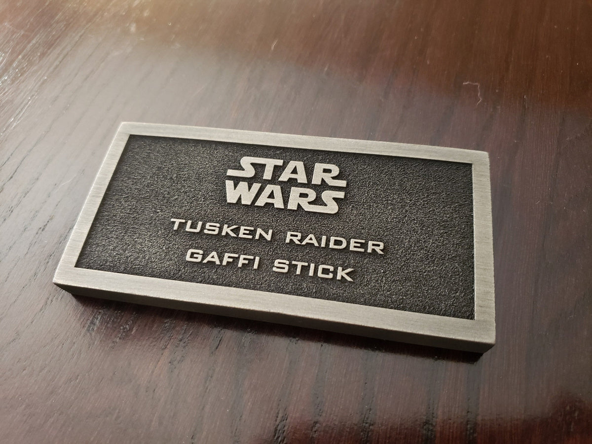 star wars Tusken Raider Gaffi stick name plate placard – QuestDesignCanada